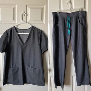 Women’s grey FIGS scrubs set